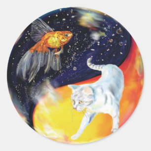 Etiqueta redonda de Yinyang
