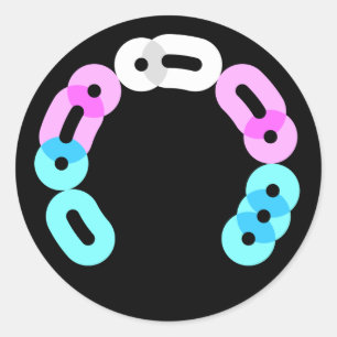 Etiqueta redonda do arco do código Morse do