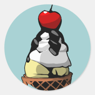 Etiqueta redonda do cupcake do cone