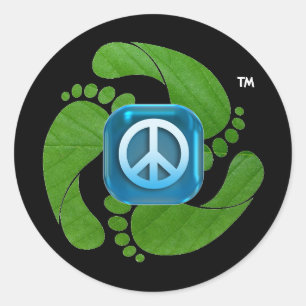 etiqueta redonda do feetpeace™