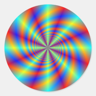 Etiqueta redonda do giro psicadélico