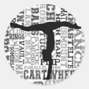 Etiqueta redonda do Handstand da ginástica