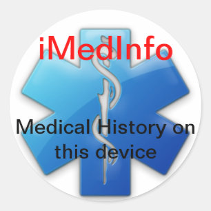 etiqueta redonda do iMedInfo