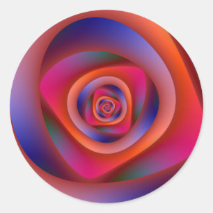 Etiqueta redonda do labirinto espiral psicadélico