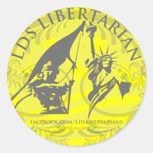Etiqueta redonda do libertário de LDS
