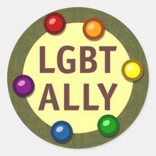 Etiqueta redonda dos Baubles do aliado de LGBT