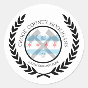 Etiqueta redonda dos hooligan de Crook County