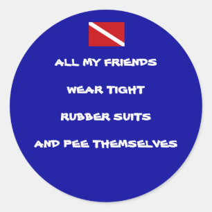 Etiqueta redonda fazendo xixi #1 do mergulhador