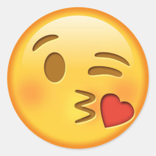 Etiqueta redonda lustrosa do emoji engraçado