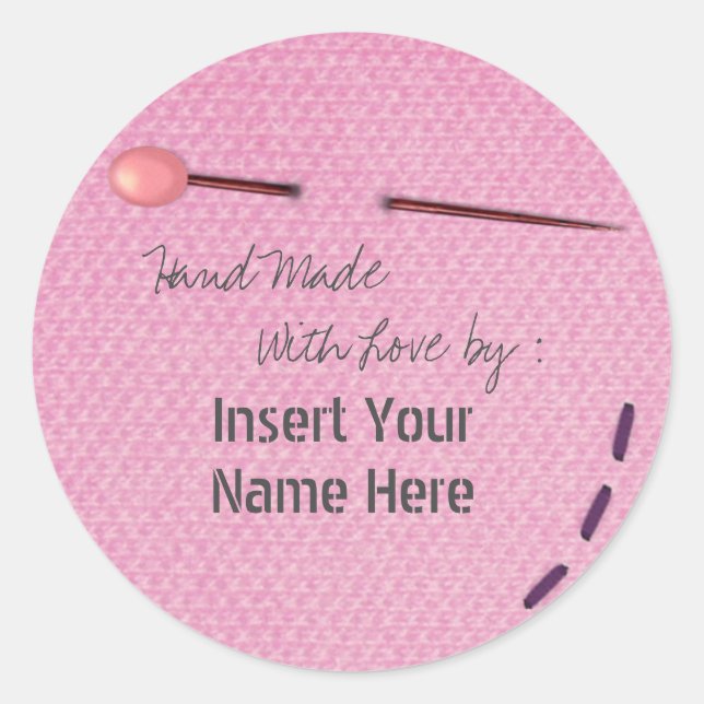 Etiqueta redonda personalizada feita à mão (Frente)