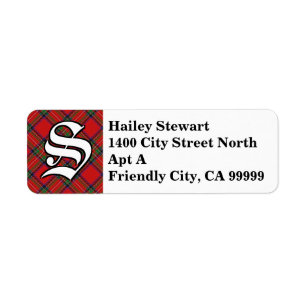 Etiqueta Regal Clan Stewart Tartan Monogramo