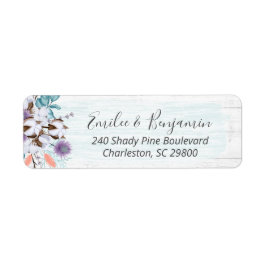 Etiqueta Região Sul de Cotton Boll Rustic Wood Endereço