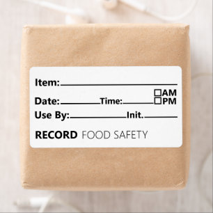 Etiqueta Registro de Data de Segurança Alimentar