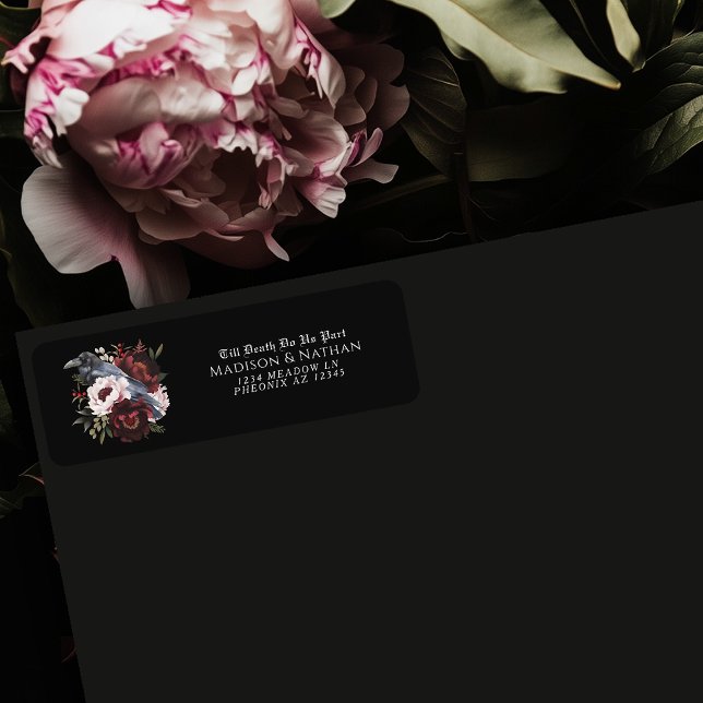 Etiqueta Regresso Casado Raven Gótico Romântico (Criador carregado)