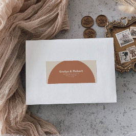 Etiqueta Regresso de Casamento Formal de Terracotta Minimal