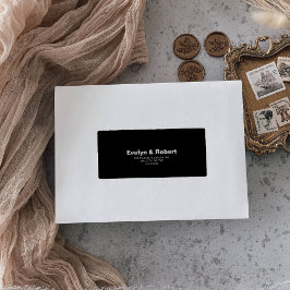 Etiqueta Regresso Formal de Casamento Negro Elegante Minima