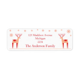 Etiqueta Reinadores escandinavos com flocos de neve no Nata