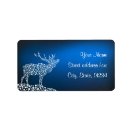 Etiqueta Reindeer de Natal e Estrelas