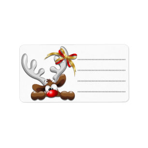 Etiqueta Reindeer Enzergou Caráter de Natal Engraçado