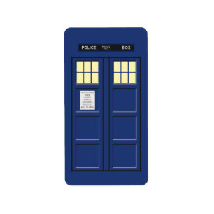 Etiqueta Reino Unido - Blue Police Call Box 1