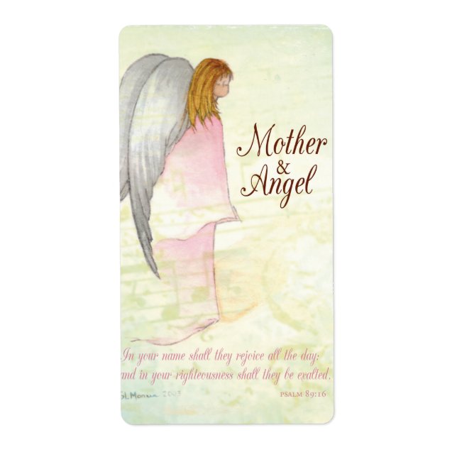 Etiqueta Religião dia de as mães Angel (Frente)