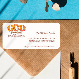 Etiqueta Religious Thanksgiving Dinner Faith Bible Quote