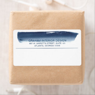 Etiqueta Remessa Comercial de Aquarela Azul-Marinho Moderna