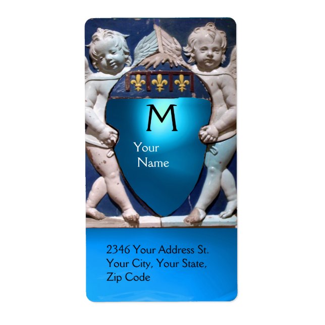 Etiqueta RENAISSANCE PEQUENOS ÂNGULOS MONOGRAMAS Blue Sapph (Frente)