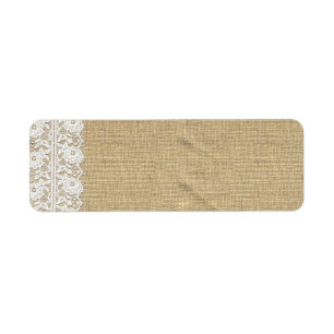 Etiqueta Rende Chic Vintage Lace e Burlap Natural Rústico