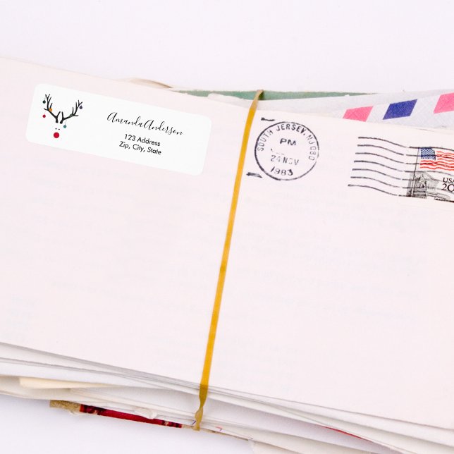 Etiqueta René de Natal, um discurso moderno engraçado (Criador carregado)