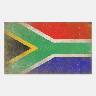 Etiqueta retangular com a bandeira de África do