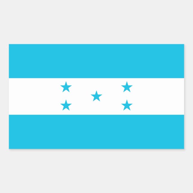 Etiqueta retangular com bandeira de Honduras (Frente)