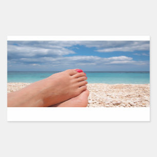 Etiqueta retangular das férias de verão