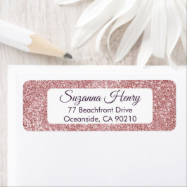 Etiqueta Retorna a cintilação rosa de letra _elegante