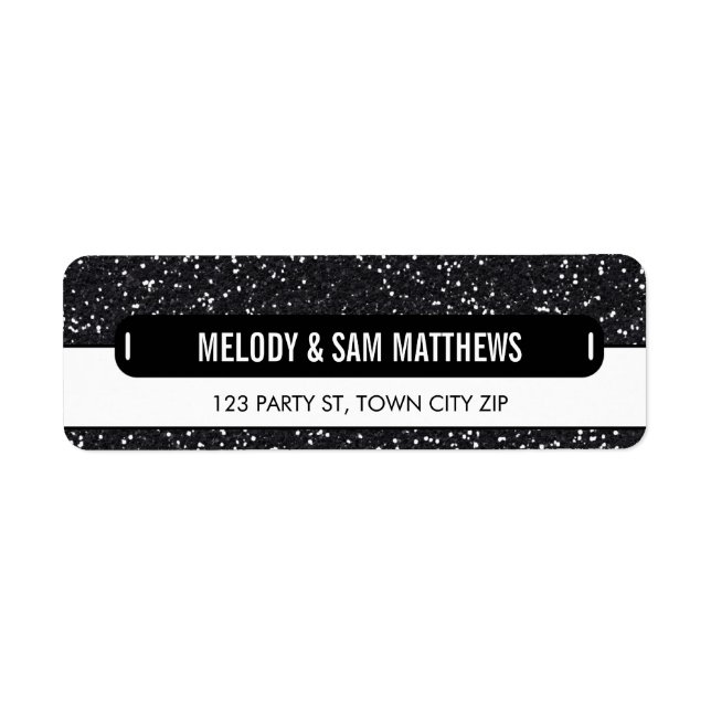 Etiqueta RETORNAR ENDEREÇO do painel moderno brilho brilhan (Frente)