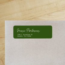 Retorno de Endereço Minimalista Boêmio Verde Preto