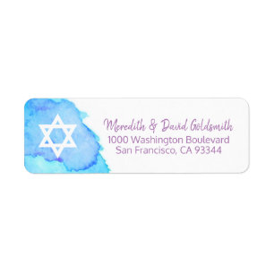 Etiqueta Retorno de Mitzvah do bastão da estrela de David