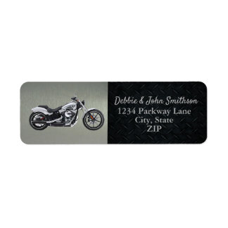 Etiqueta Retorno de Motocicleta Endereço Negro Silver Men