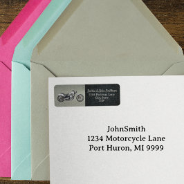 Etiqueta Retorno de Motocicleta Endereço Negro Silver Men