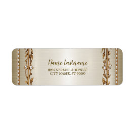 Etiqueta Retorno do Retângulo do Ornamentado Dourado da Par