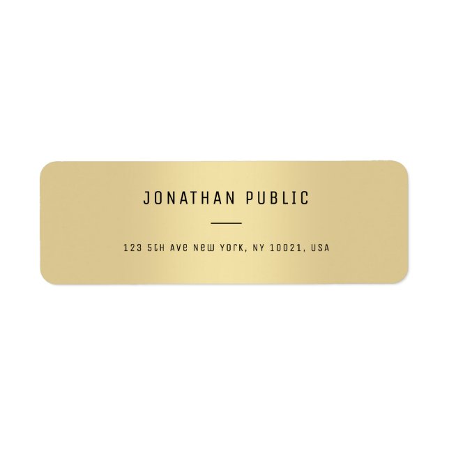 Etiqueta Retorno Dourado e Elegante moderno, aparência mini (Frente)