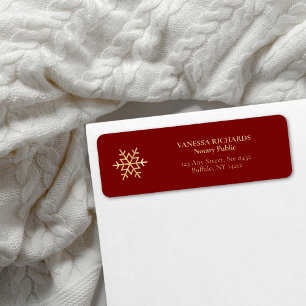 Etiqueta Retorno Público Notário do Floco de Neve Vermelho