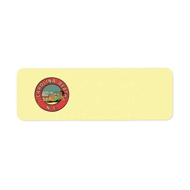 Etiqueta Retro Carolina Beach Roundel (Frente)