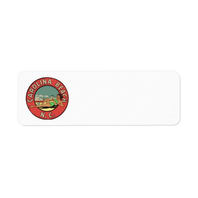 Etiqueta Retro Carolina Beach Roundel (Frente)