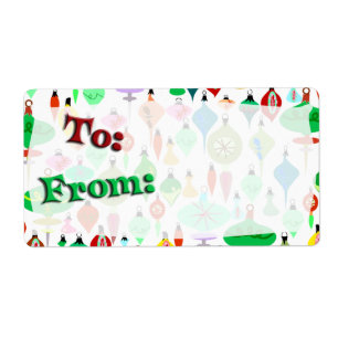 Etiqueta Retro Christmas To From Labels