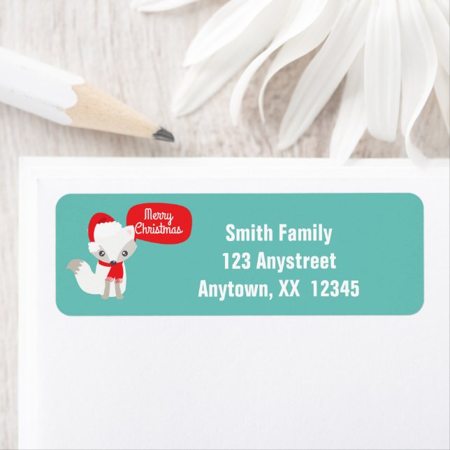 Etiqueta Retro Cores Raposa de Natal (Insitu)