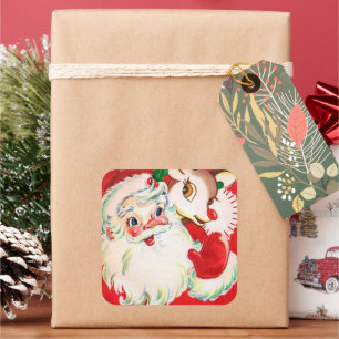Etiqueta retro da rena do papai noel do natal