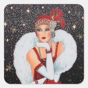 Etiqueta retro da senhora do natal vintage do art