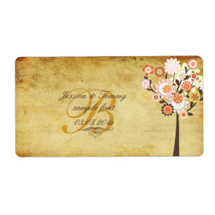 Etiqueta Retrô de árvore/outono do PixDezines