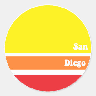 Etiqueta retro de San Diego
